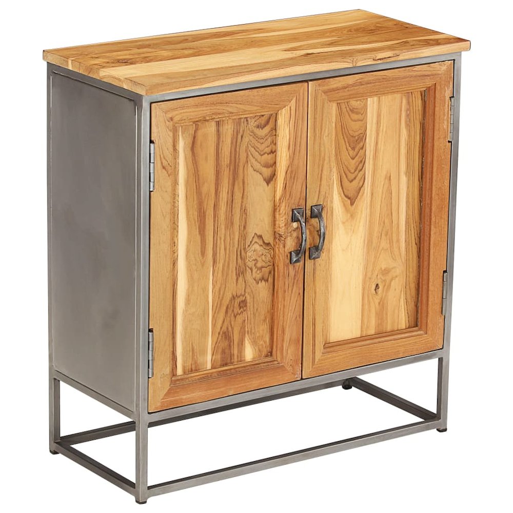 Sideboard Brown and Grey Recycled Teak and Steel Medium Sideboard. Picture 11