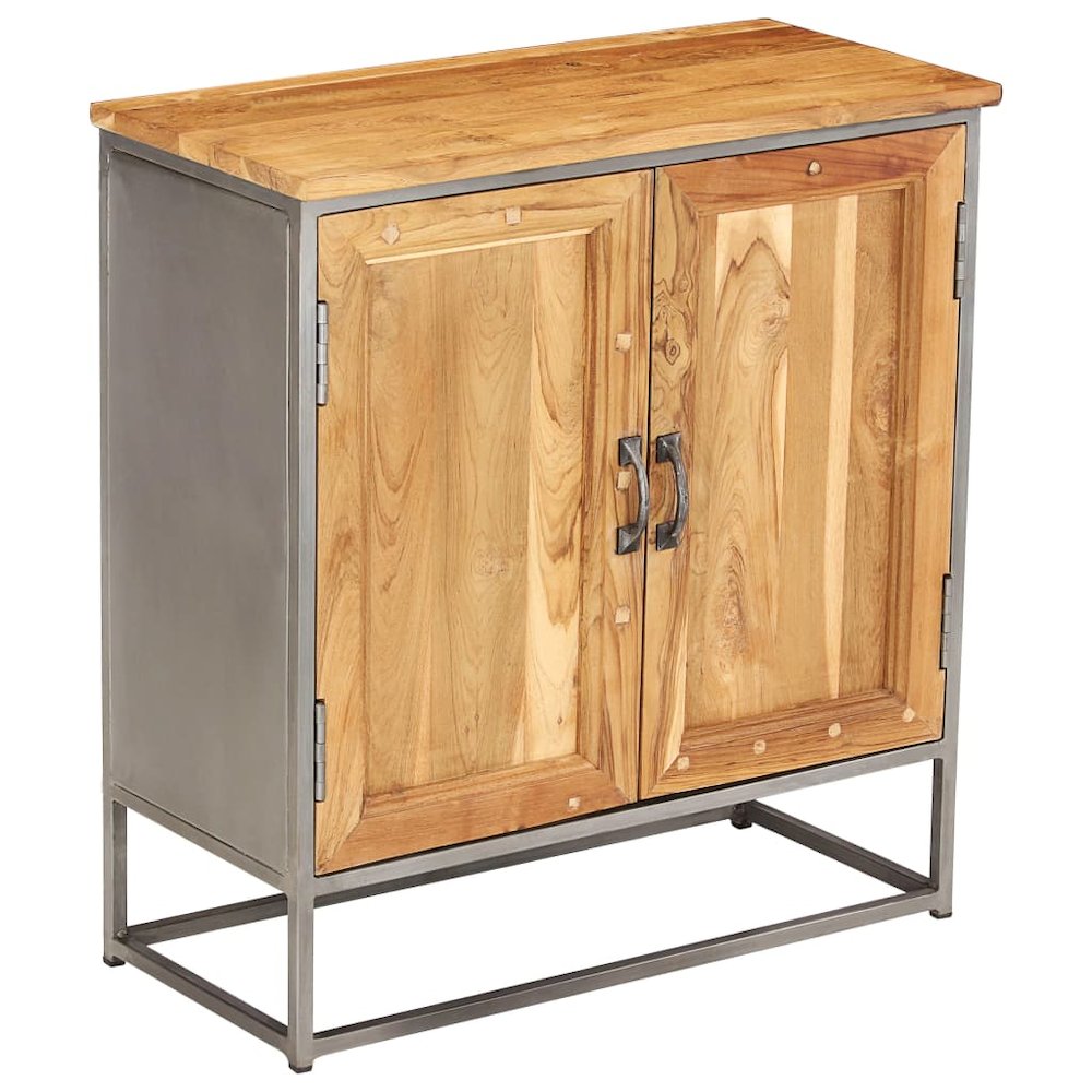 Sideboard Brown and Grey Recycled Teak and Steel Medium Sideboard. Picture 12