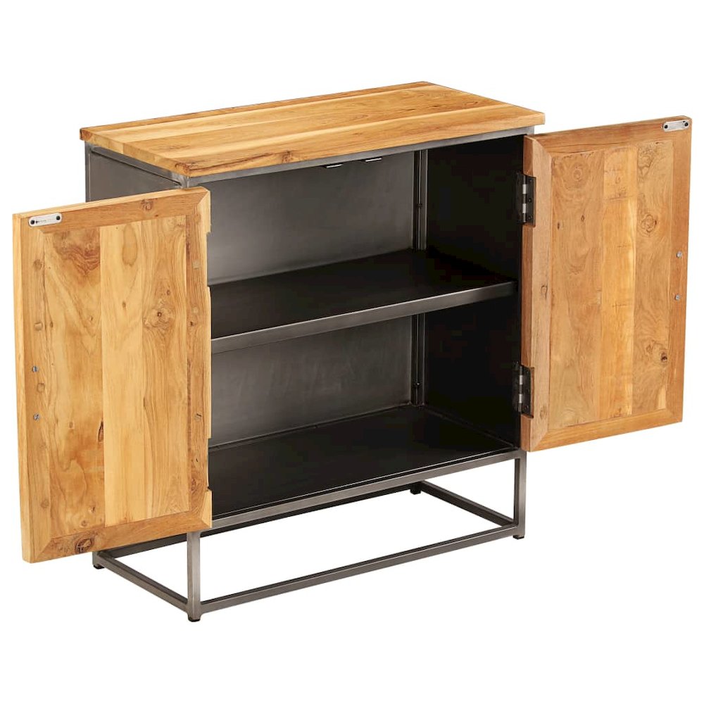 Sideboard Brown and Grey Recycled Teak and Steel Medium Sideboard. Picture 3