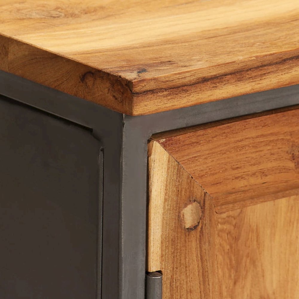 Sideboard Brown and Grey Recycled Teak and Steel Medium Sideboard. Picture 5
