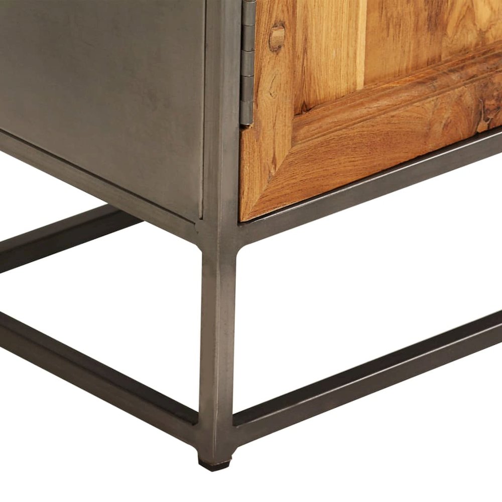 Sideboard Brown and Grey Recycled Teak and Steel Medium Sideboard. Picture 6