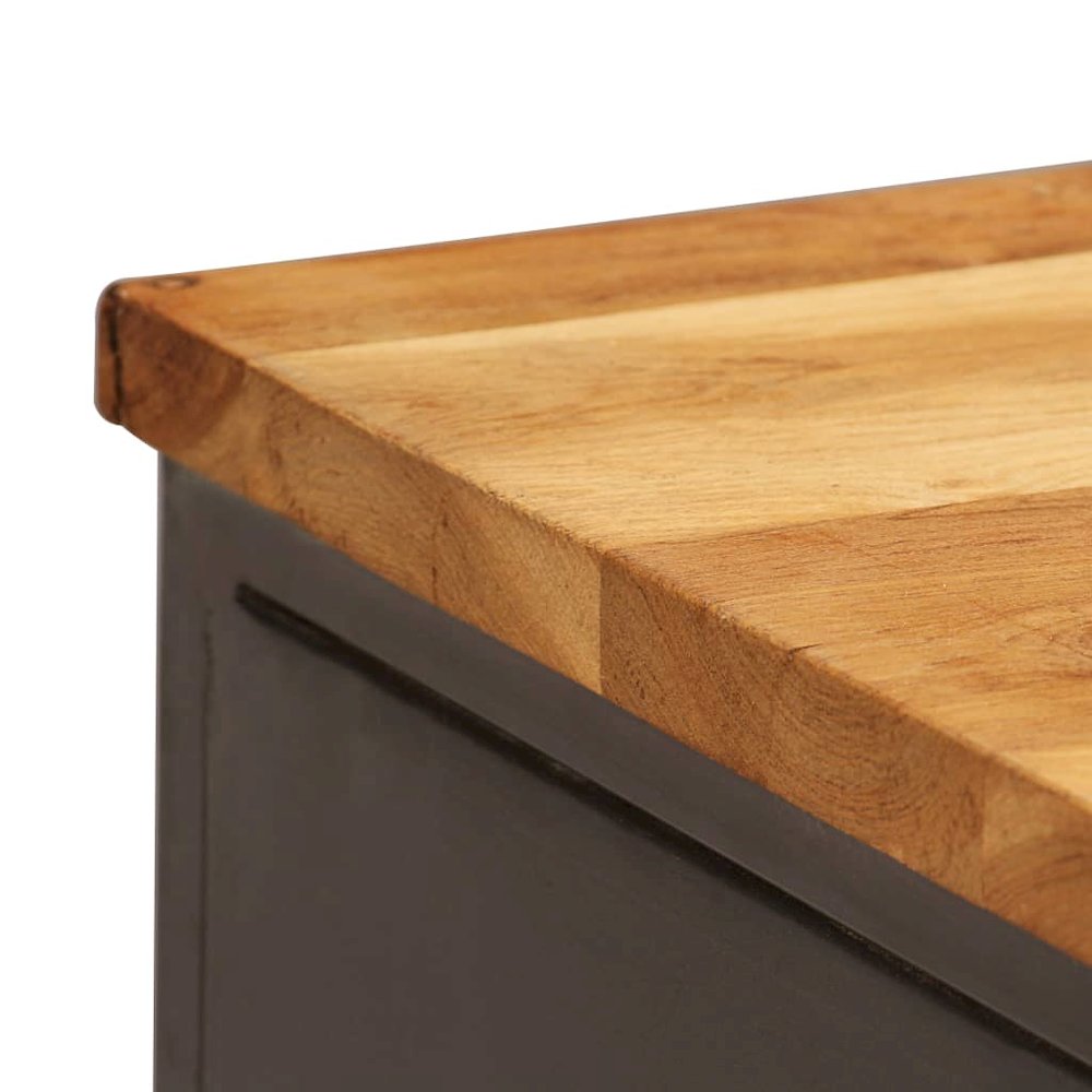 Sideboard Brown and Grey Recycled Teak and Steel Medium Sideboard. Picture 9