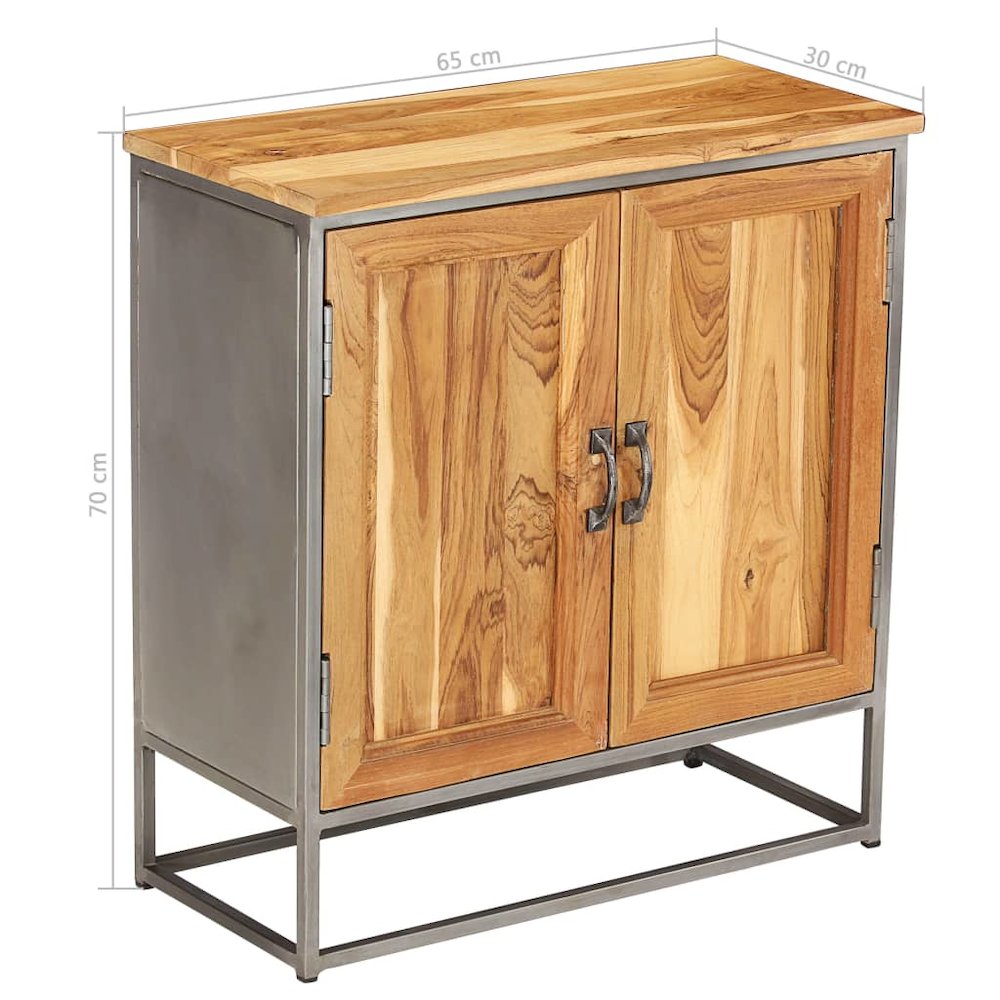 Sideboard Brown and Grey Recycled Teak and Steel Medium Sideboard. Picture 10