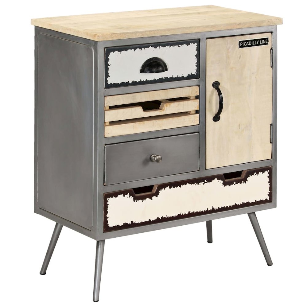 Sideboard Natural Mango Wood With Steel Accents. Picture 11