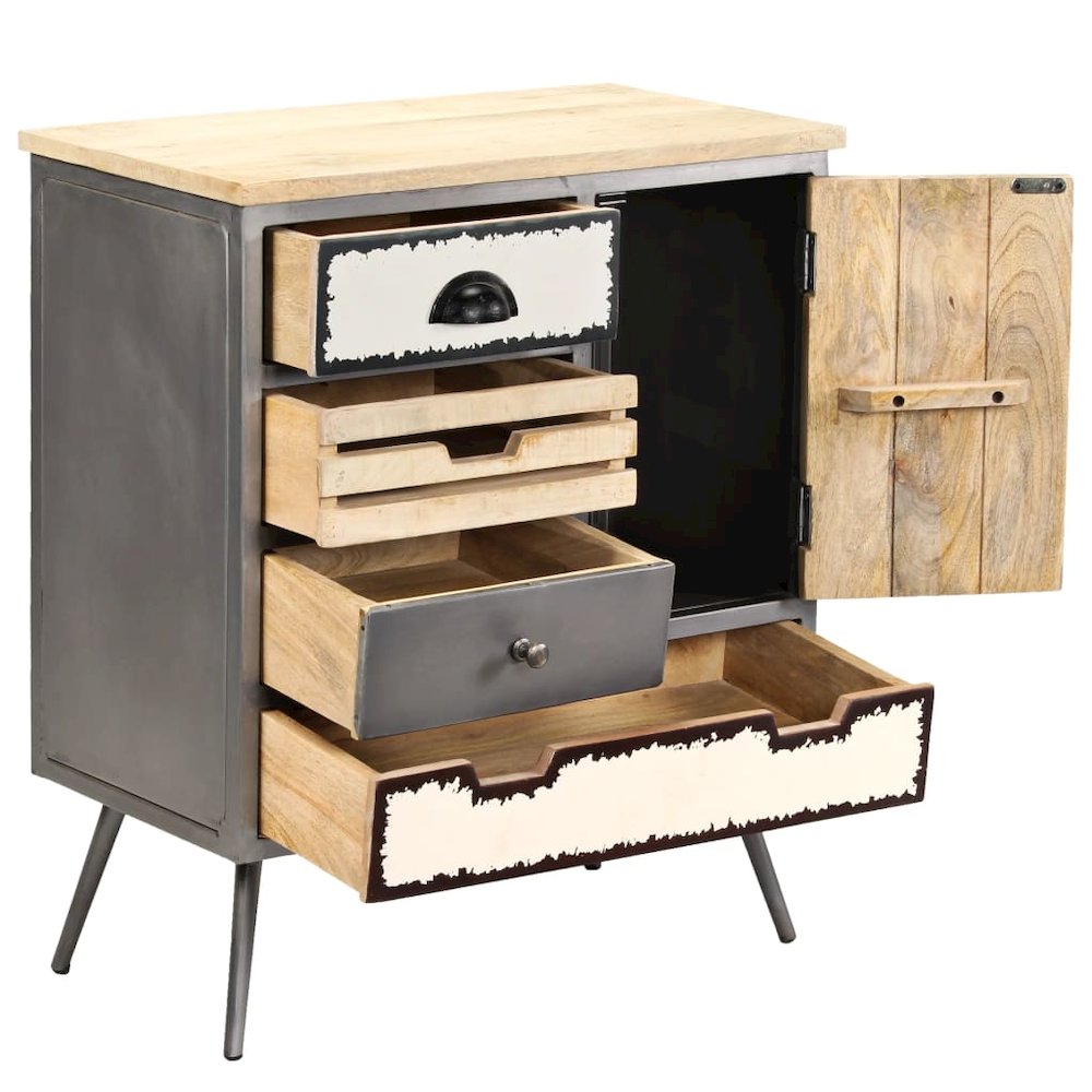 Sideboard Natural Mango Wood With Steel Accents. Picture 3