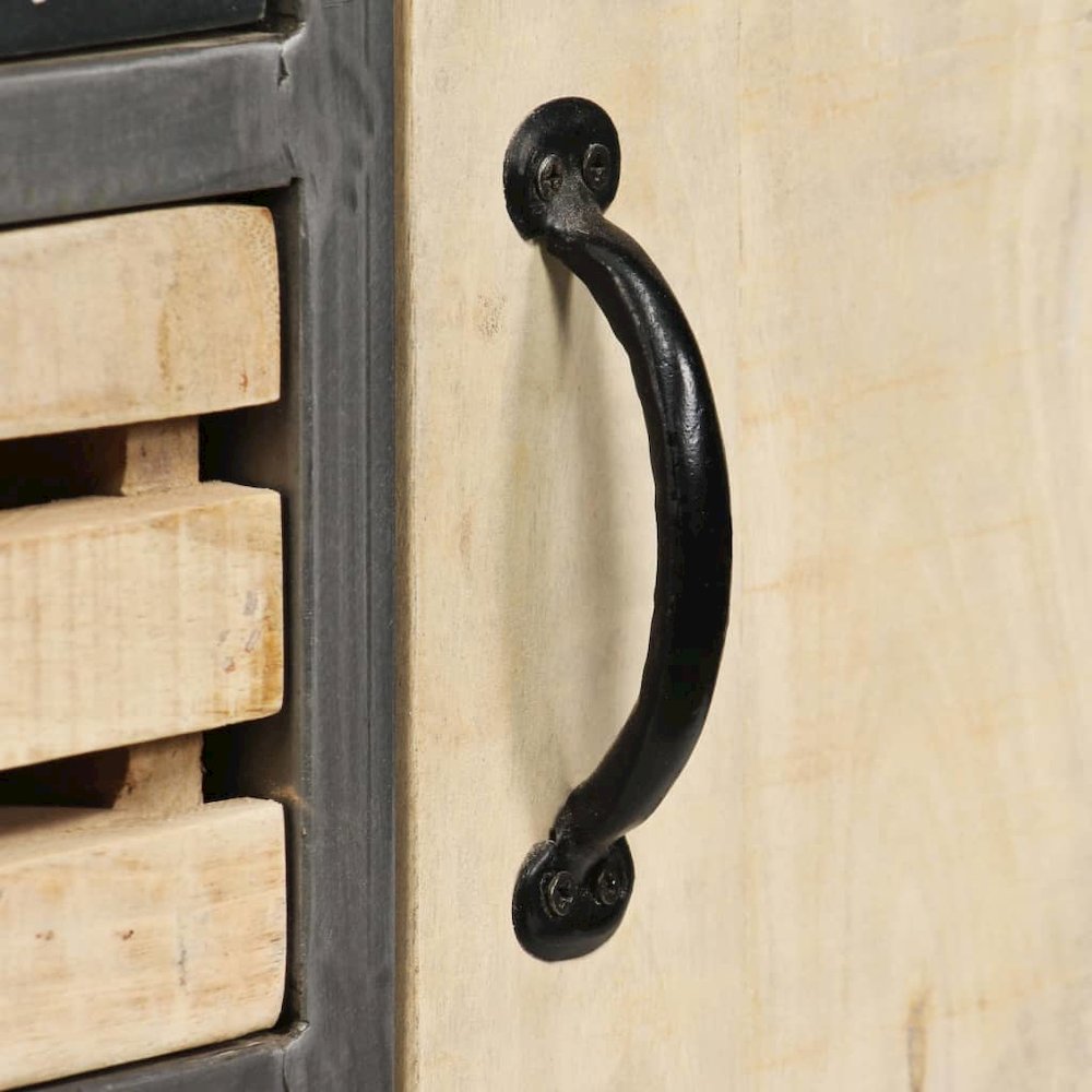 Sideboard Natural Mango Wood With Steel Accents. Picture 4