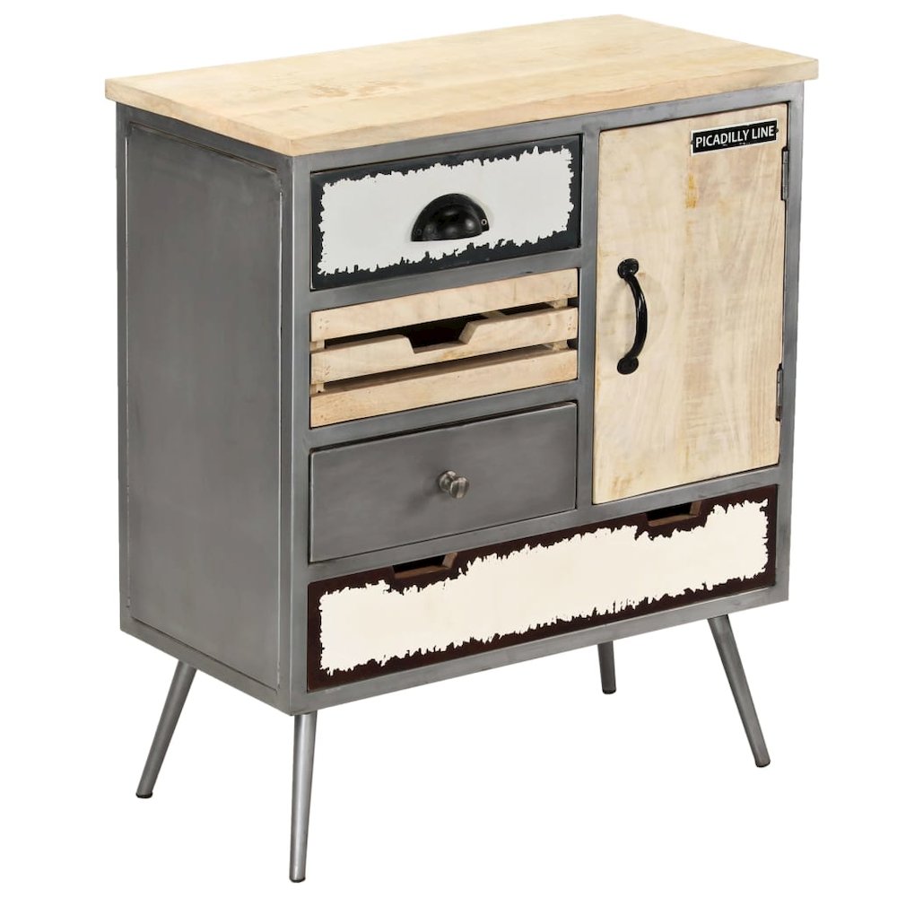 Sideboard Natural Mango Wood With Steel Accents. Picture 10
