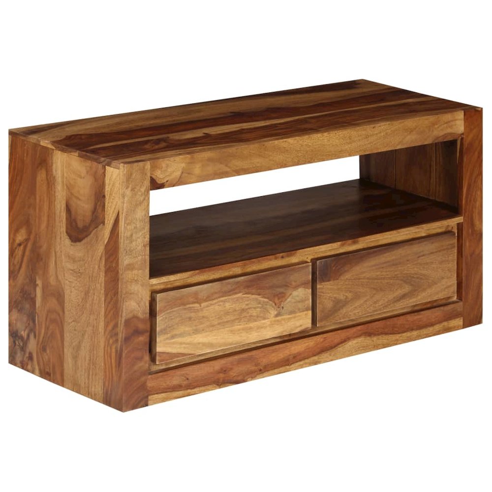 Rustic TV Unit Solid Sheesham 31.5 x 11.8 x 15.7 in TV Stand. Picture 4
