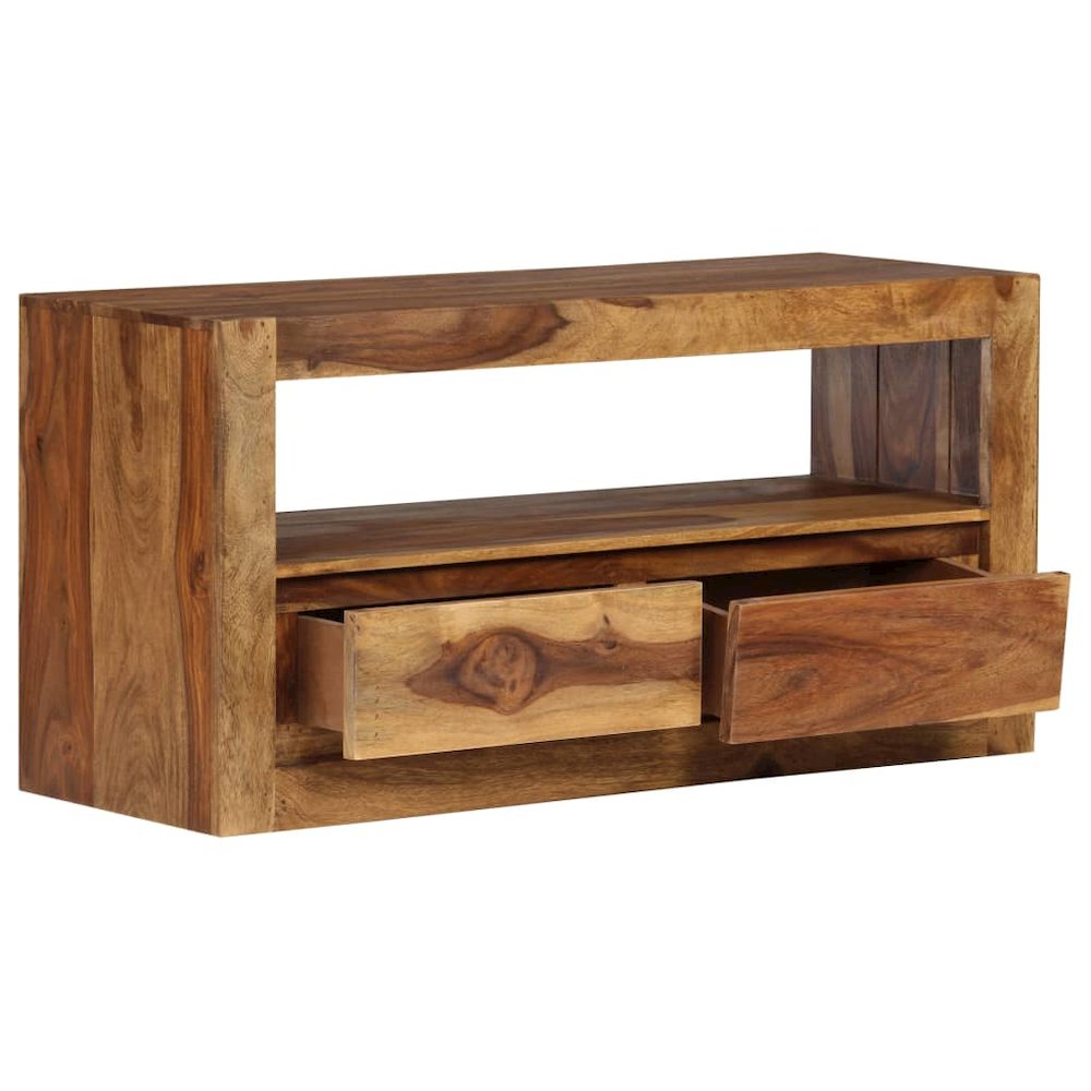 Rustic TV Unit Solid Sheesham 31.5 x 11.8 x 15.7 in TV Stand. Picture 6