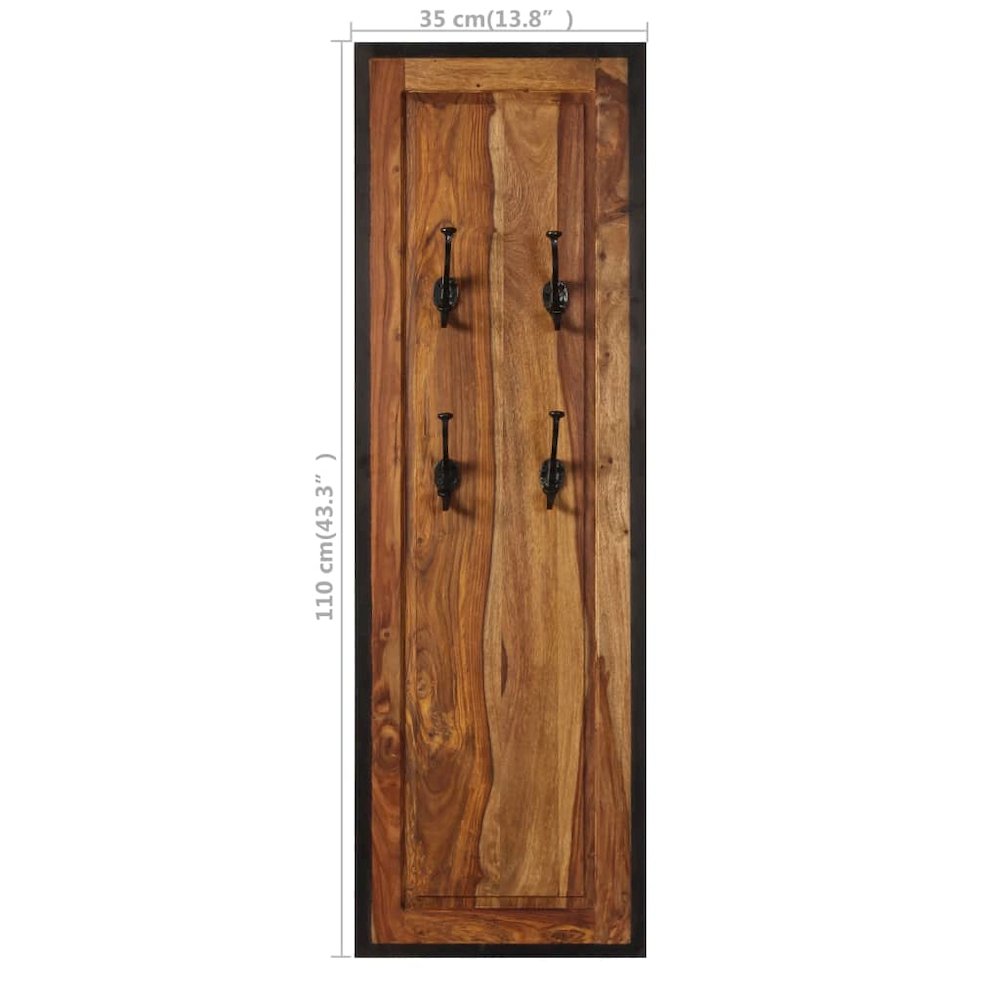 Coat Rack Sheesham wood with natural grain patterns. Picture 8