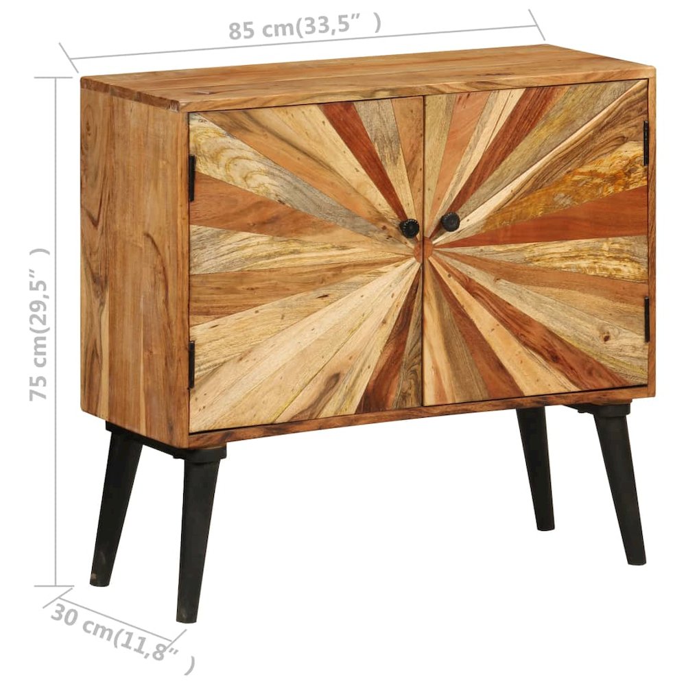 Sideboard Natural wood with brown and golden streaks Solid mango wood. Picture 8