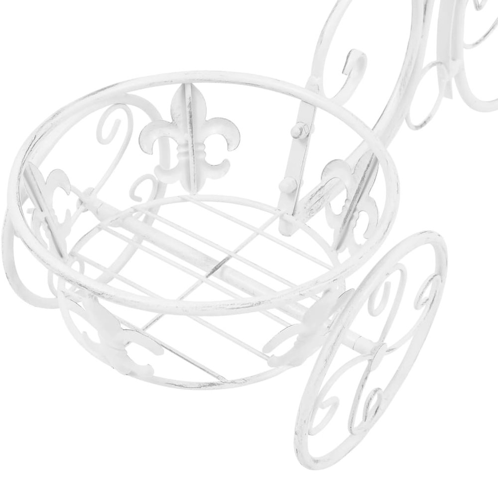 Plant Stand Antique white Metal Medium Decorative Inlays. Picture 5