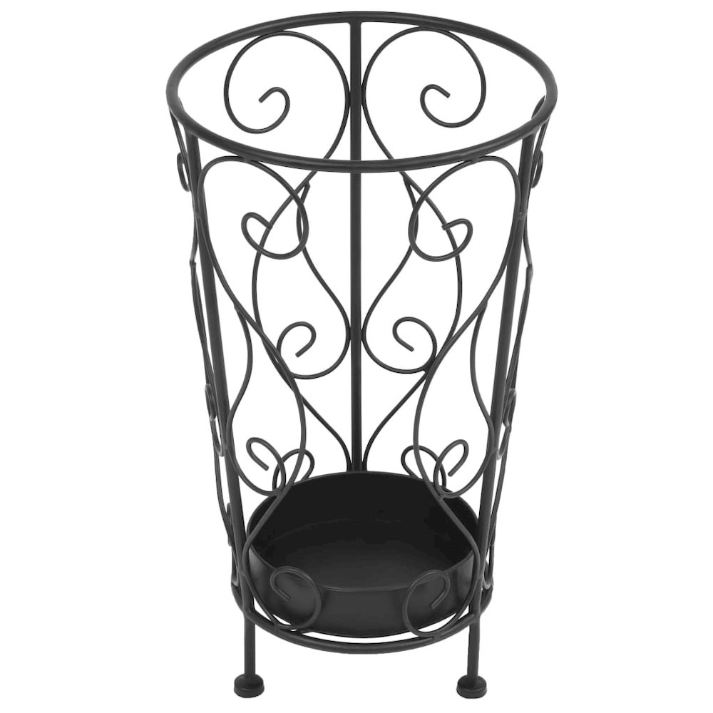 Umbrella Stand Black Metal Medium Decorative Inlays. Picture 2