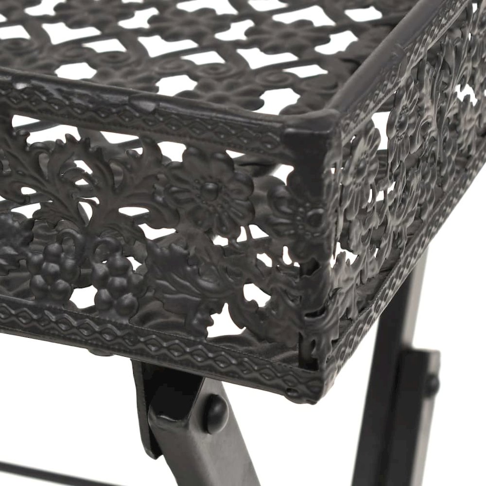 vidaXL Folding Tea Table Vintage Style Metal 22.8"x13.8"x28.3" Black, 245941. Picture 5