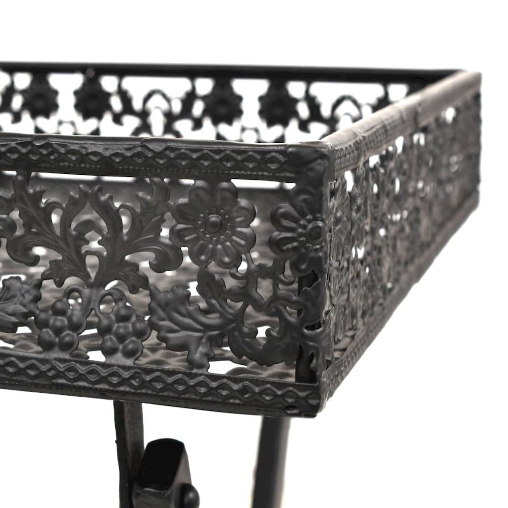 vidaXL Folding Tea Table Vintage Style Metal 22.8"x13.8"x28.3" Black, 245941. Picture 6