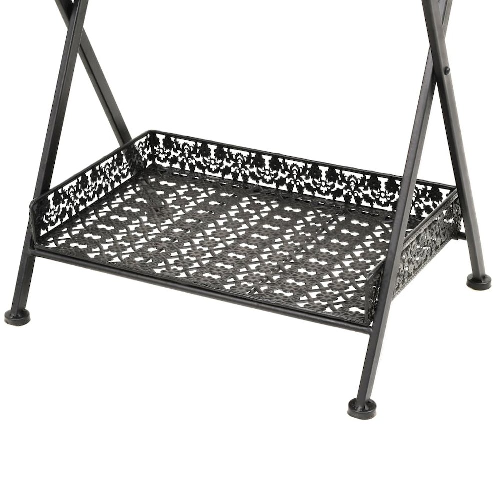 vidaXL Folding Tea Table Vintage Style Metal 22.8"x13.8"x28.3" Black, 245941. Picture 8