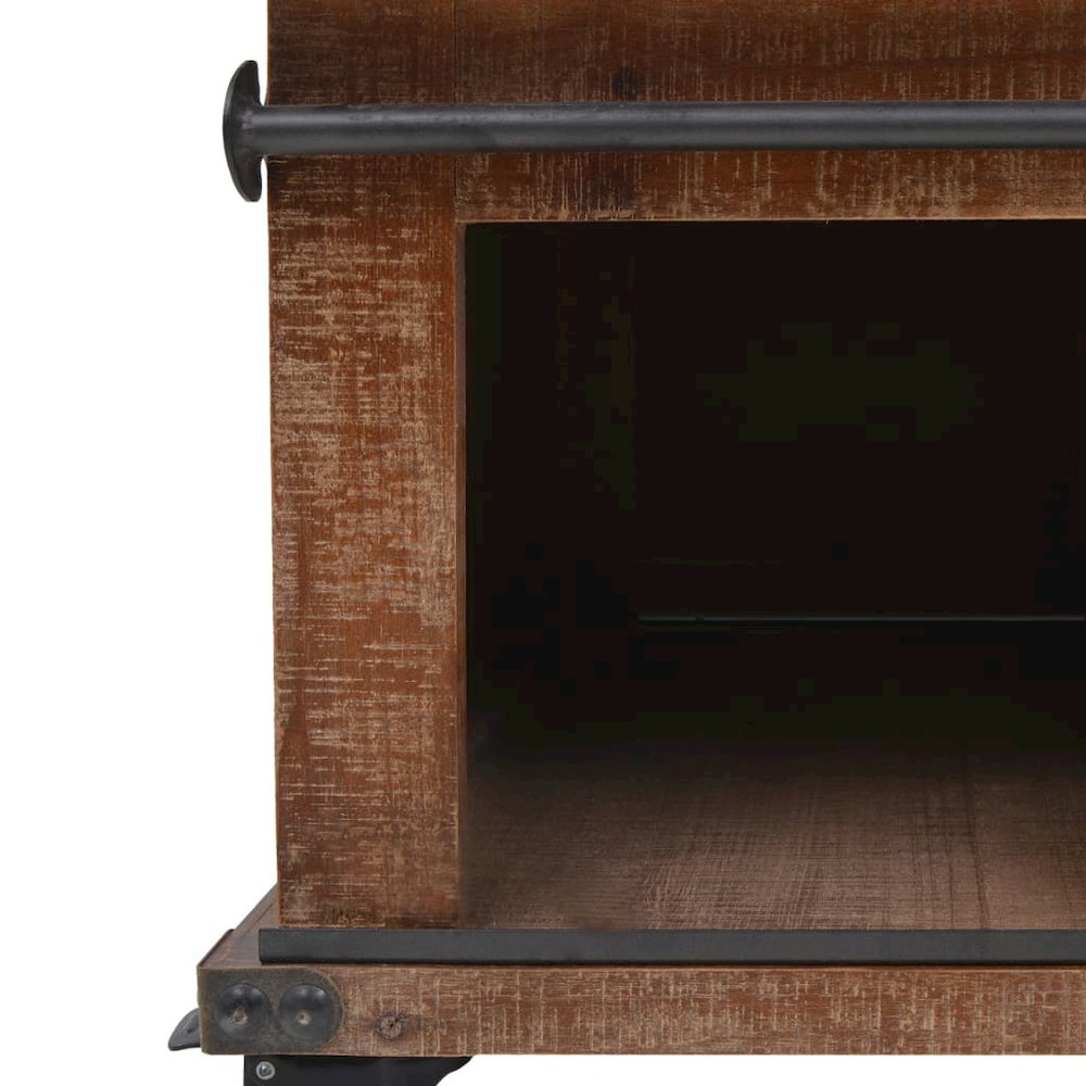 Coffee Table Brown Solid fir wood, MDF, steel 35.8 x 20.1 x 15.0 in. Picture 8