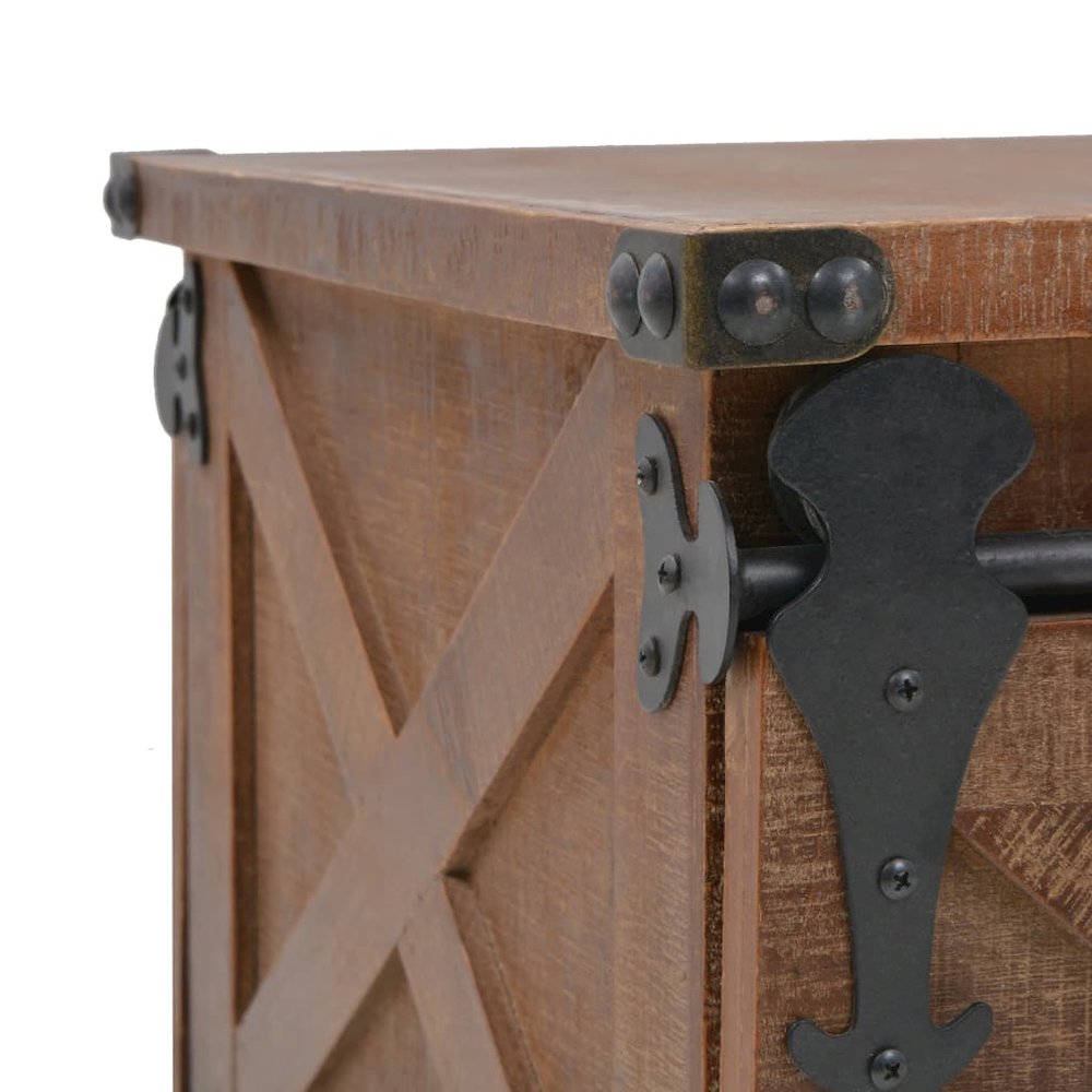 Coffee Table Brown Solid fir wood, MDF, steel 35.8 x 20.1 x 15.0 in. Picture 9