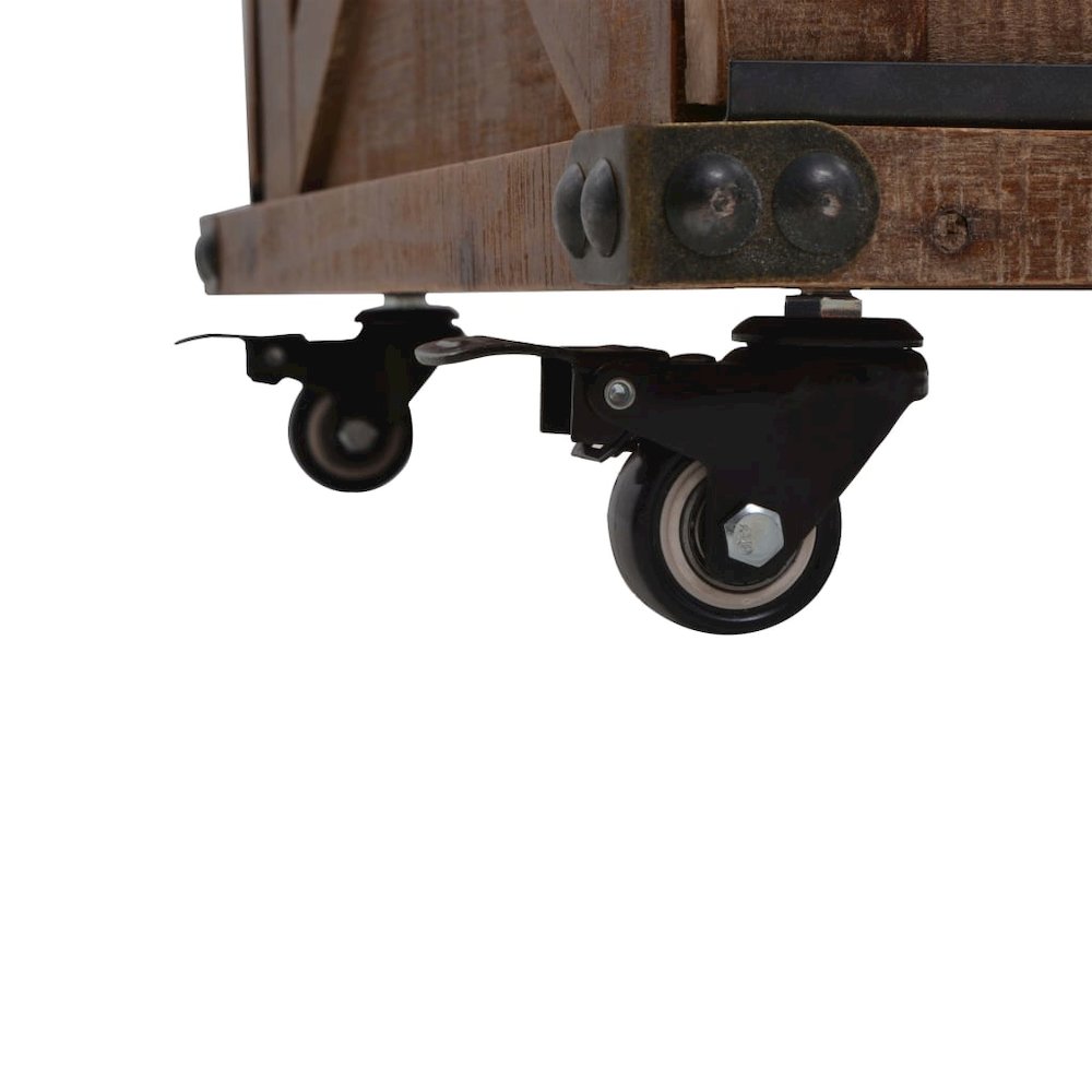 Coffee Table Brown Solid fir wood, MDF, steel 35.8 x 20.1 x 15.0 in. Picture 10