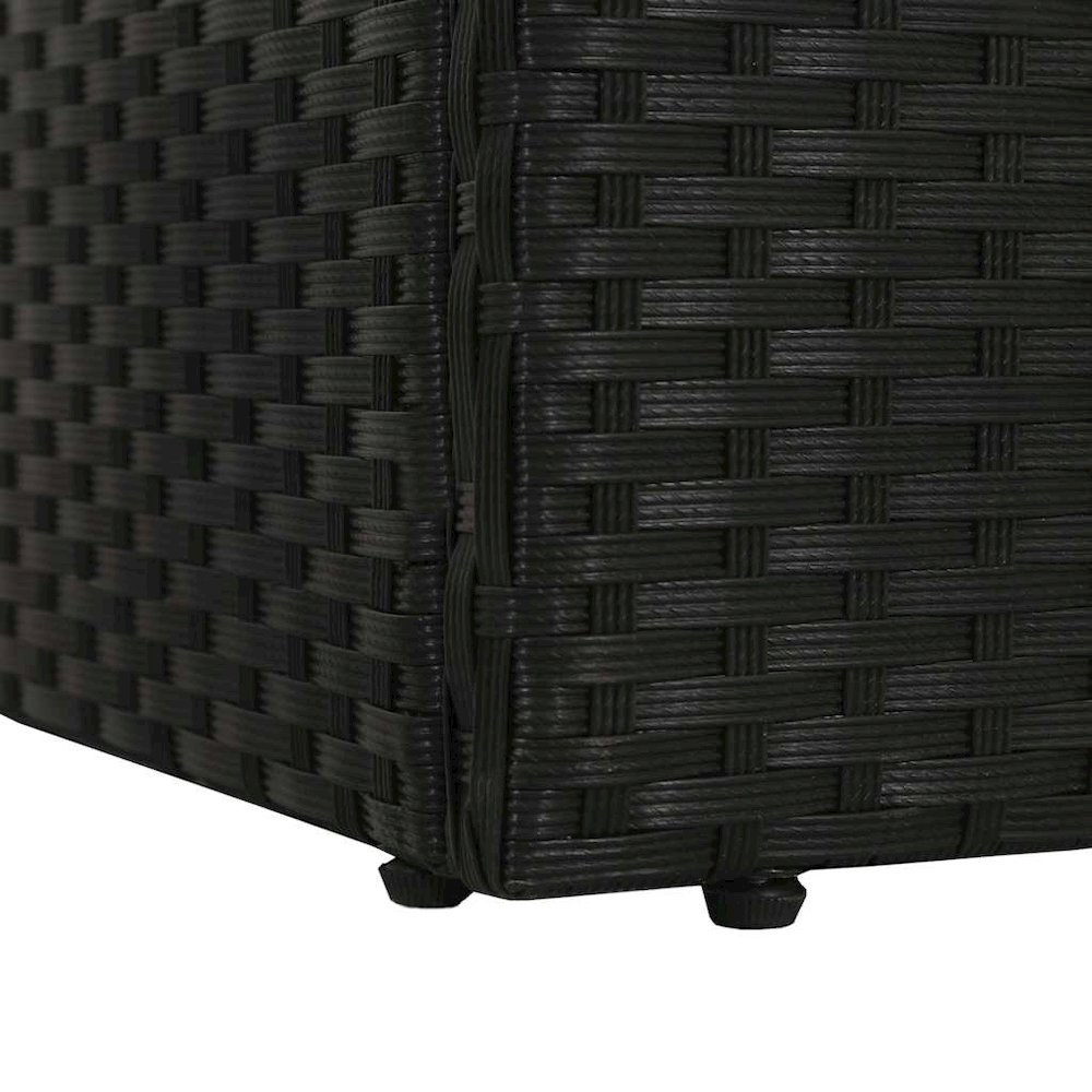 Lounge Bed Black PE Rattan 76.8 x 23.6 in Multi-Position Backrest. Picture 8