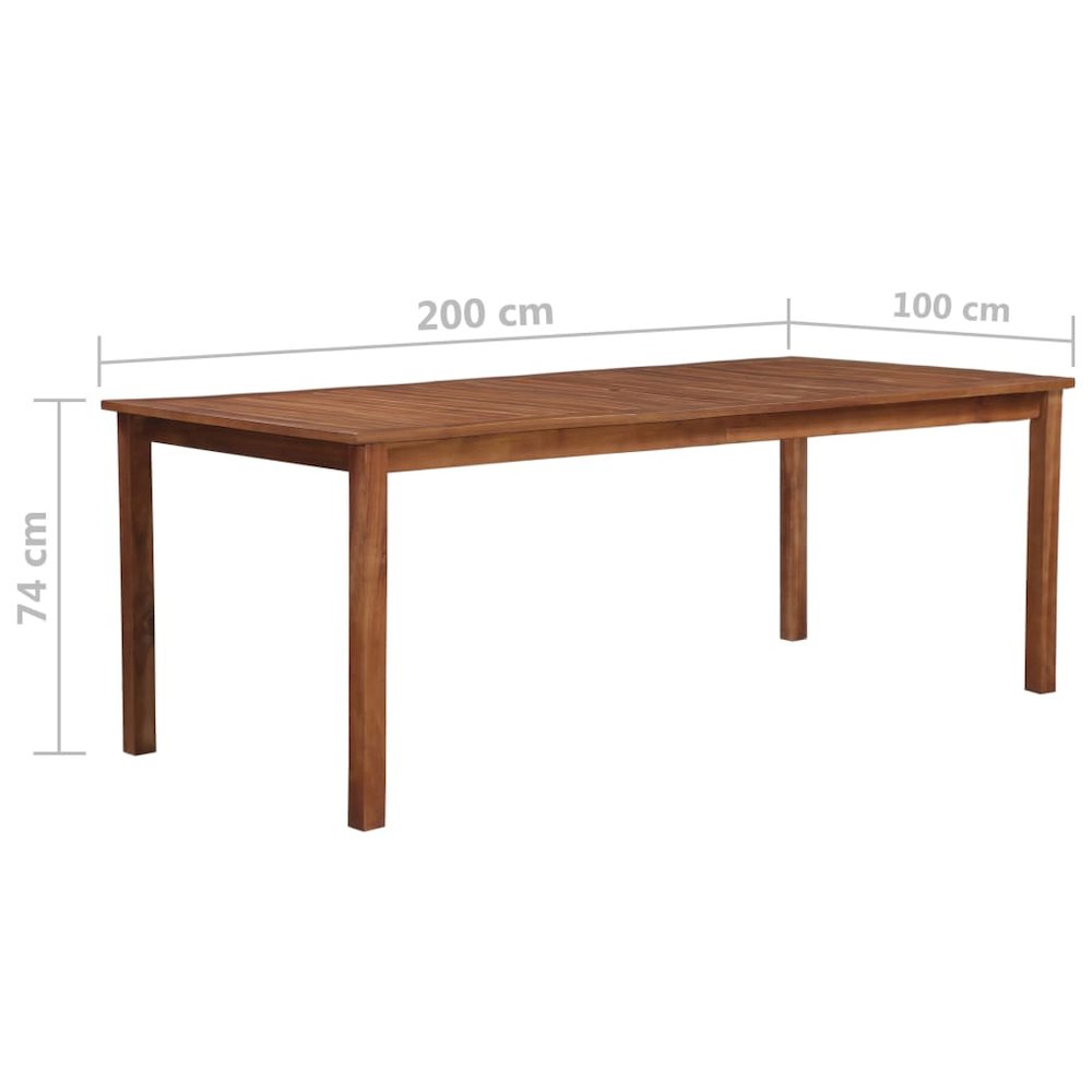 Dining Table Natural Brown Solid Acacia wood Large Durable. Picture 5