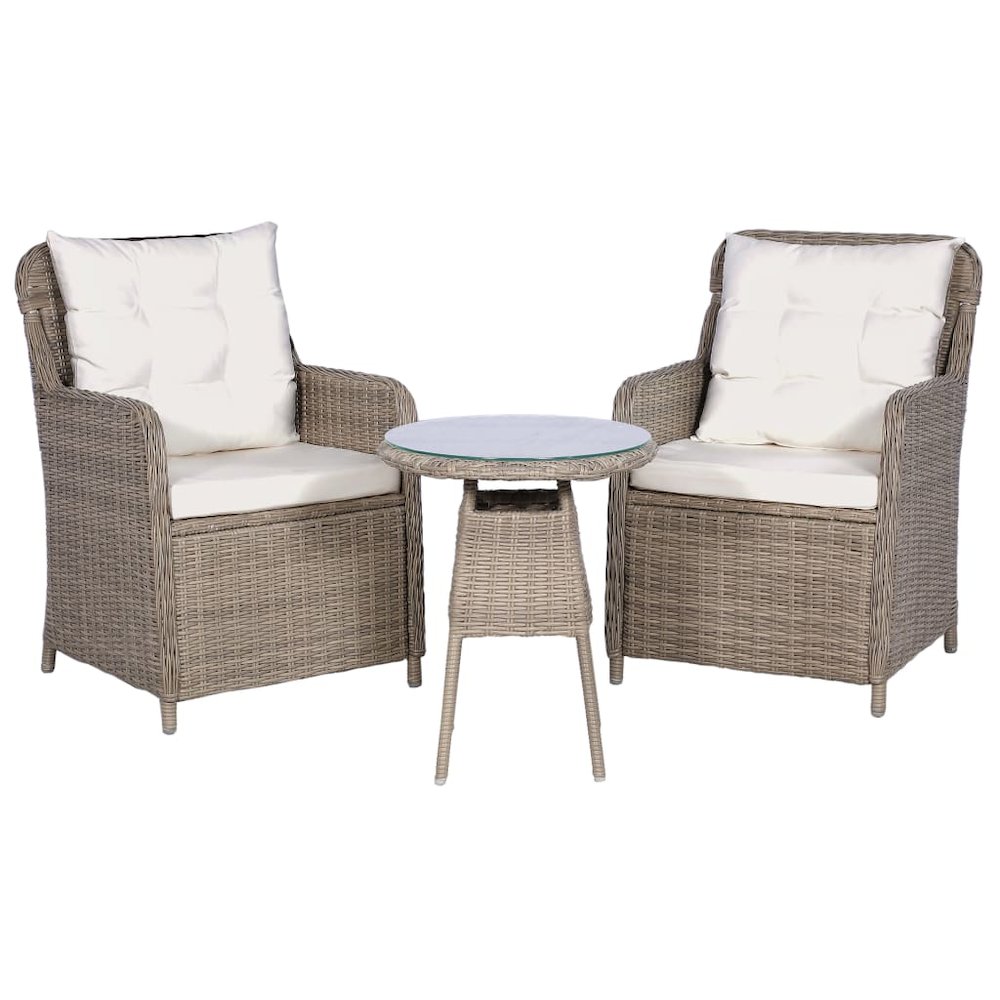 Dining Set Brown and Cream White. Picture 1