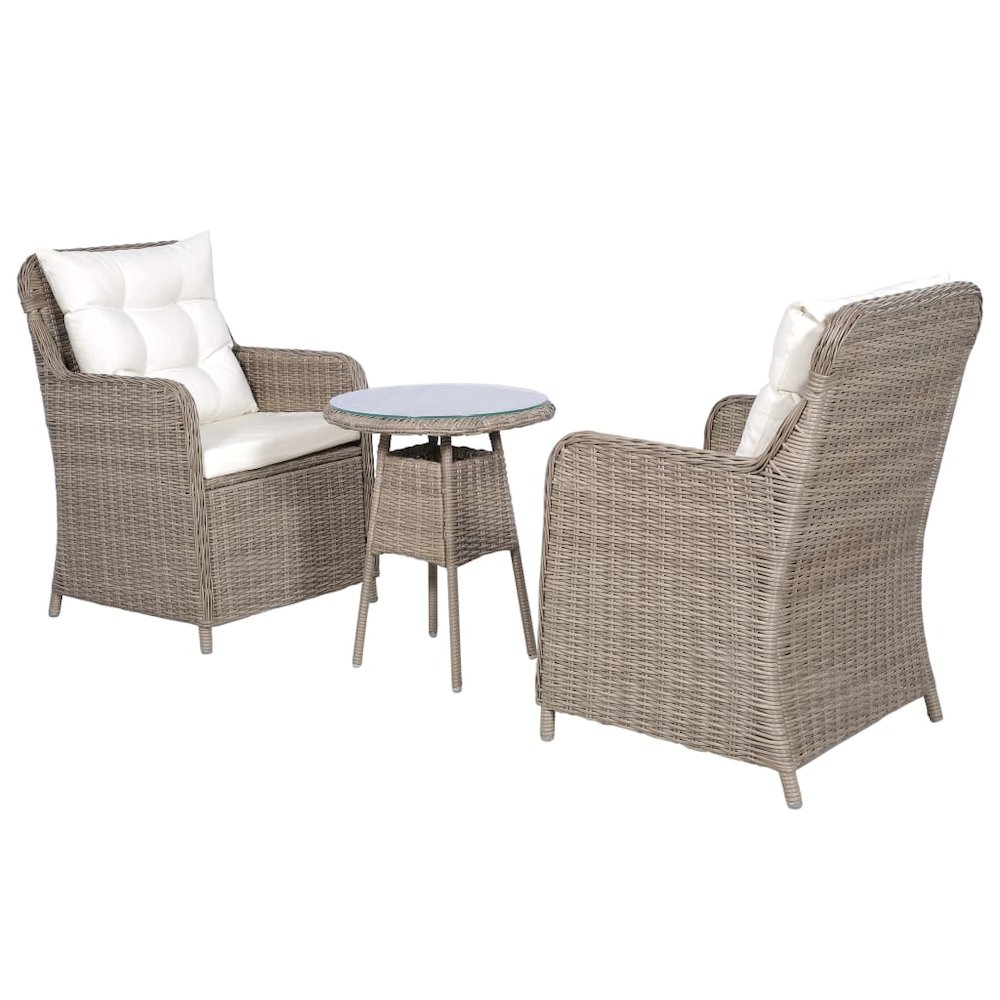Dining Set Brown and Cream White. Picture 2