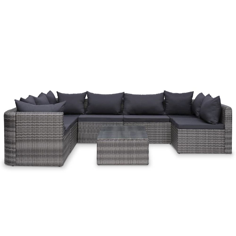 Sofa Set Grey Poly rattan Medium Modular Outdoor Sofa Set. Picture 2