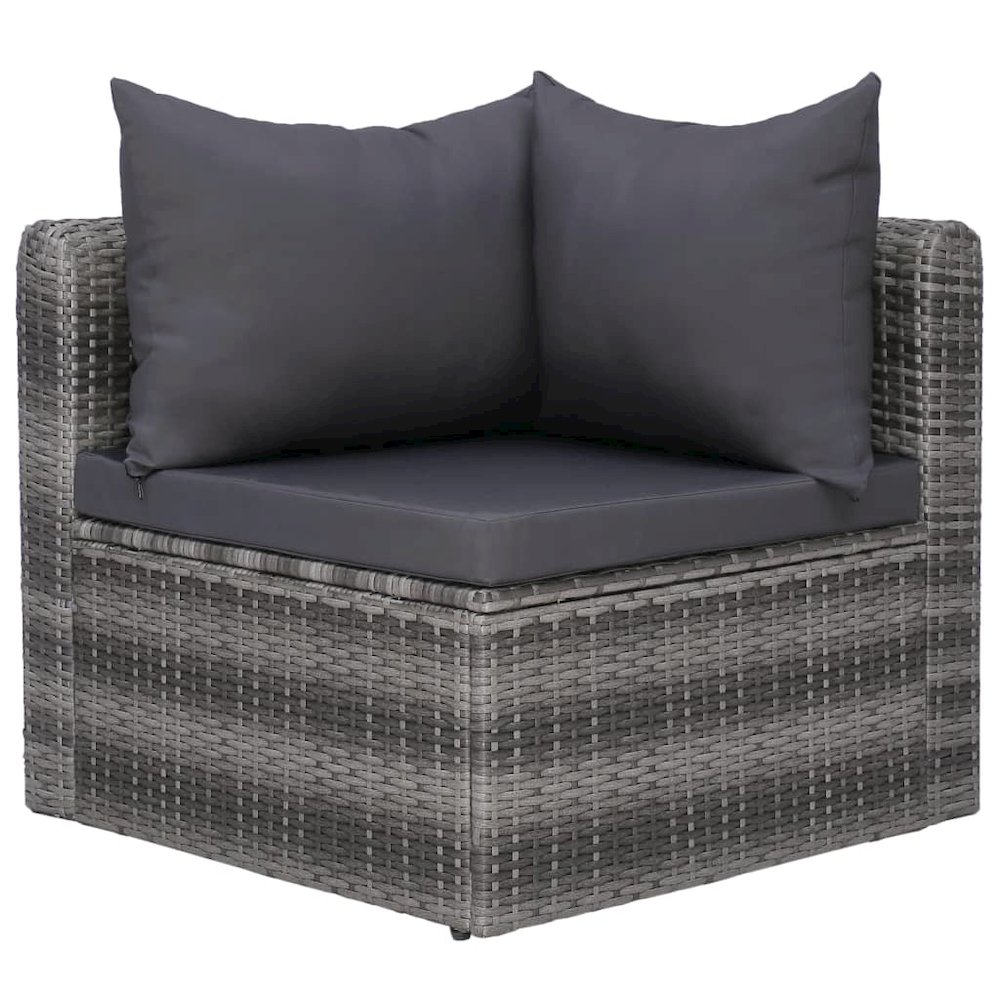 Sofa Set Grey Poly rattan Medium Modular Outdoor Sofa Set. Picture 4
