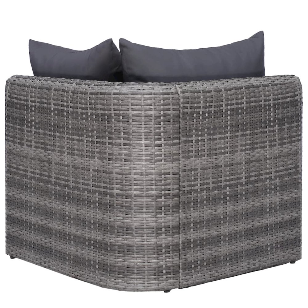 Sofa Set Grey Poly rattan Medium Modular Outdoor Sofa Set. Picture 5