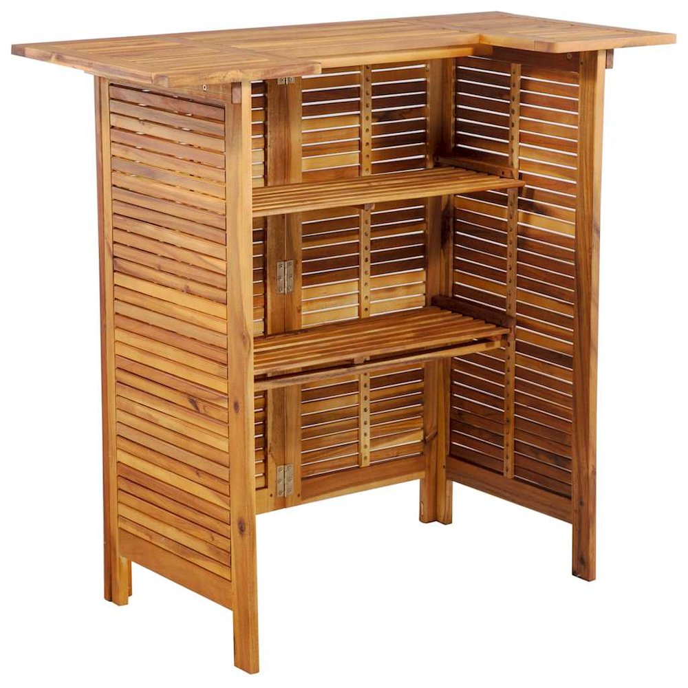 Bar Table Warm Brown Solid Acacia Wood 43.3x19.7x41.3 in. Picture 5