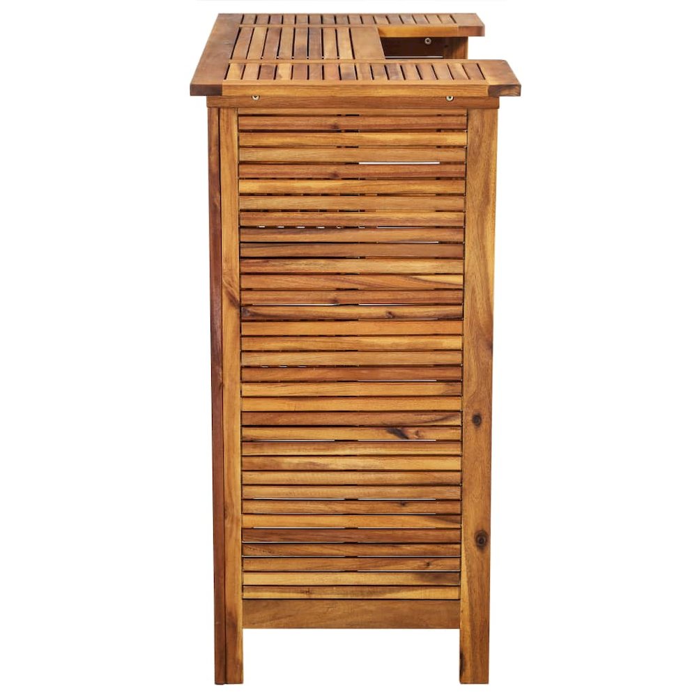 Bar Table Warm Brown Solid Acacia Wood 43.3x19.7x41.3 in. Picture 7