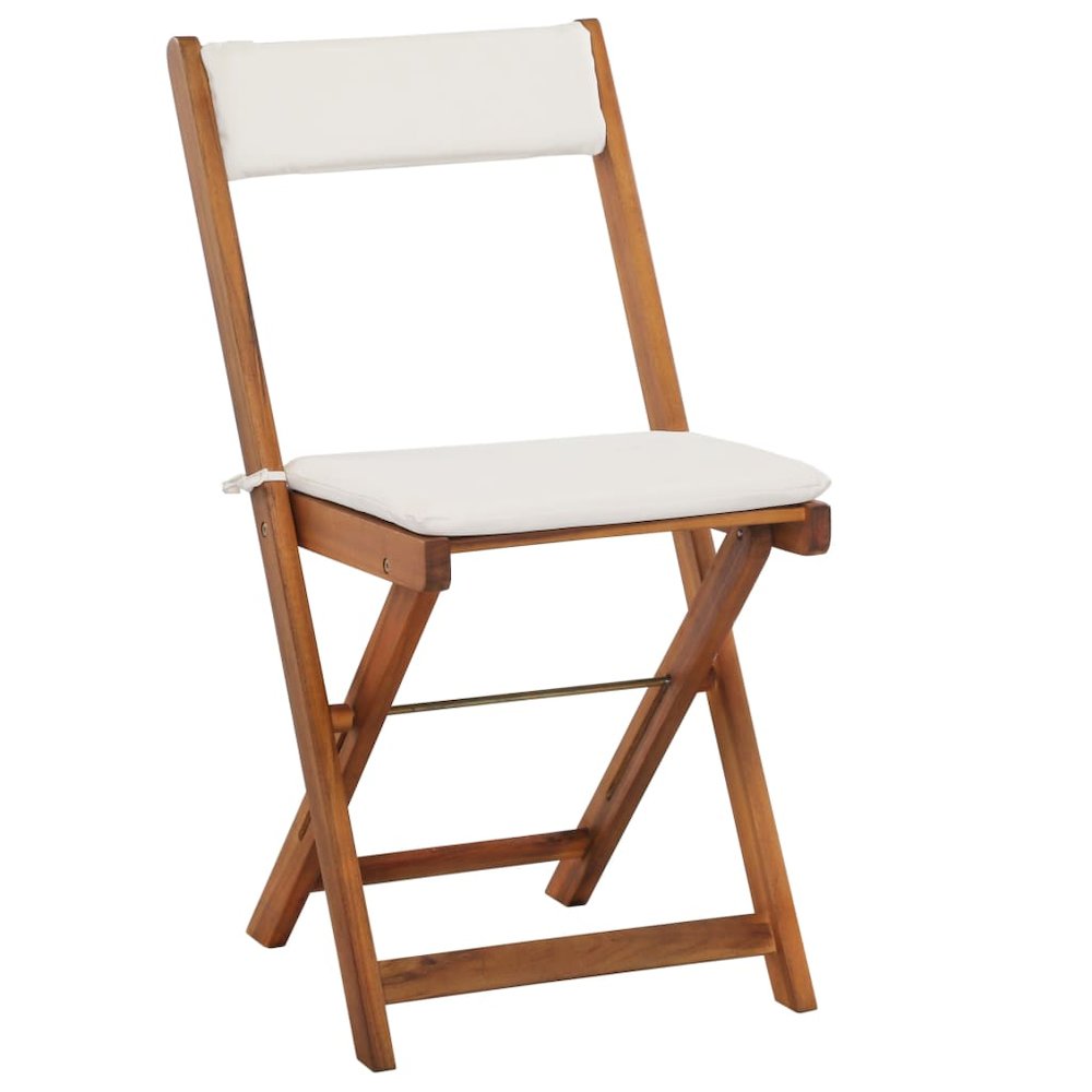 Bistro Set Warm Wood Tone Solid Acacia Wood Foldable Bistro Set. Picture 6