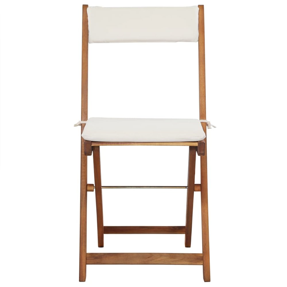 Bistro Set Warm Wood Tone Solid Acacia Wood Foldable Bistro Set. Picture 7