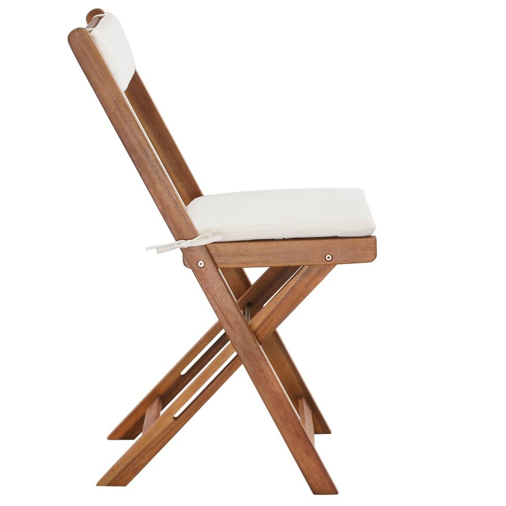 Bistro Set Warm Wood Tone Solid Acacia Wood Foldable Bistro Set. Picture 8