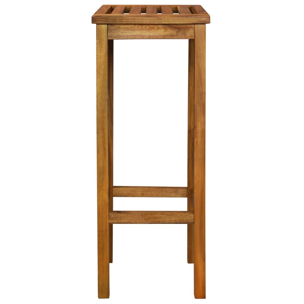 Bar Chair Set of 2 Natural wood Solid acacia wood Medium. Picture 4