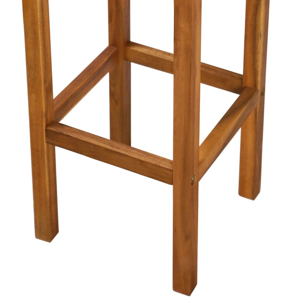 Bar Chair Set of 2 Natural wood Solid acacia wood Medium. Picture 8
