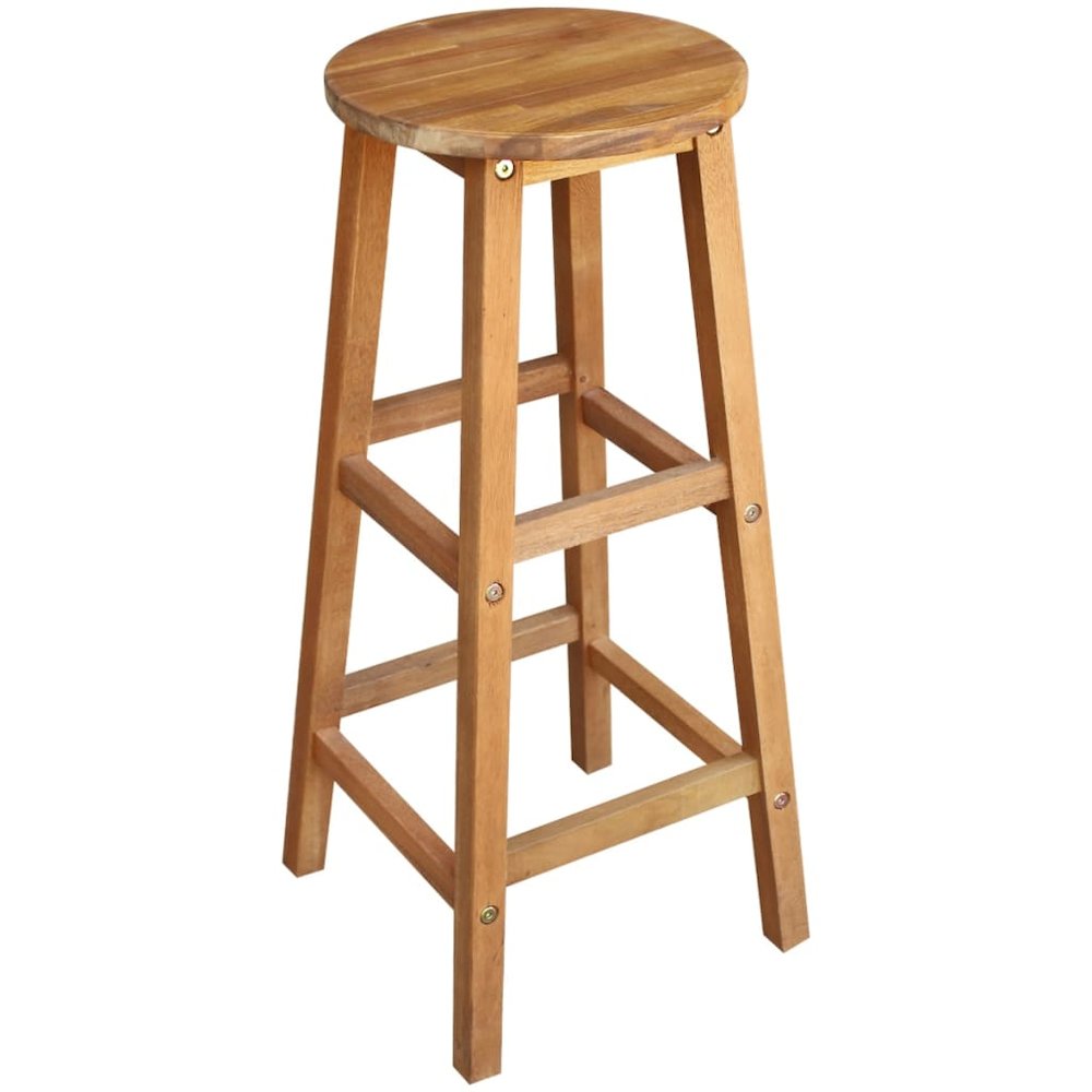 Bar Table And Stool Brown Solid acacia wood Large Footrest. Picture 3