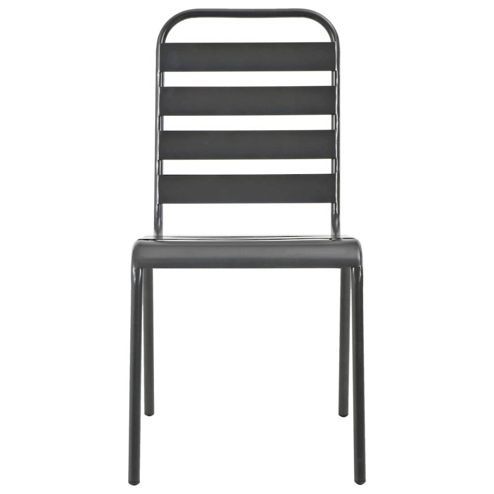 Outdoor Chair Set of 2 Dark Grey E-coated and powder-coated steel. Picture 3
