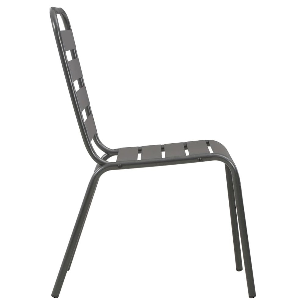 Outdoor Chair Set of 2 Dark Grey E-coated and powder-coated steel. Picture 4