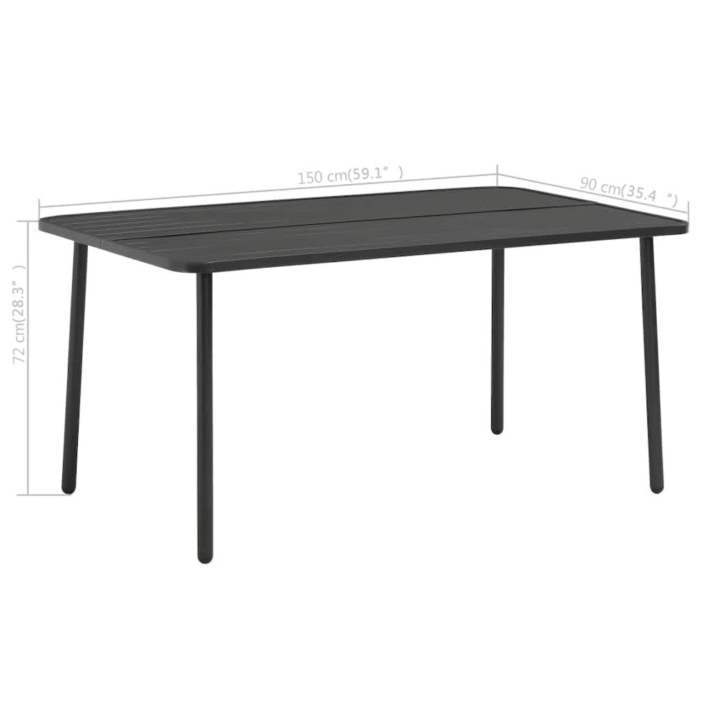 Outdoor Table Dark Grey E-coated and powder-coated steel. Picture 4