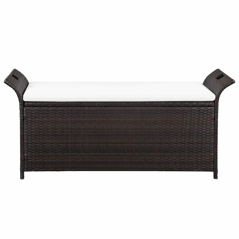 Bench Brown PE rattan Large Storage Bench Rectangular. Picture 5