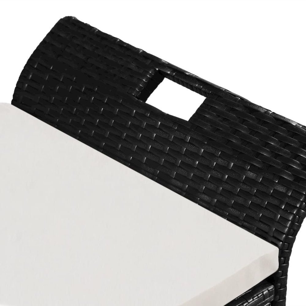 Storage Bench with Cushion 54.3" Poly Rattan Black. Picture 3