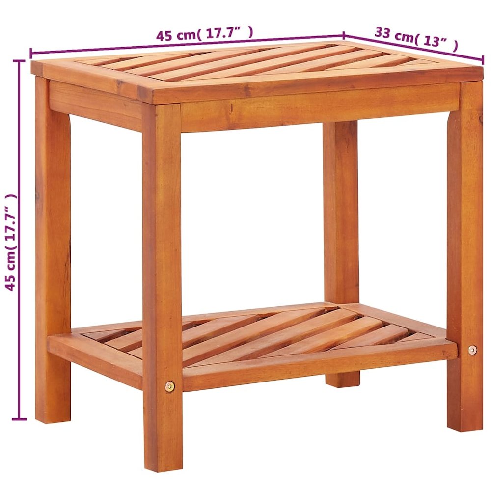 Side Table Natural wood Solid acacia wood Small Durable. Picture 6