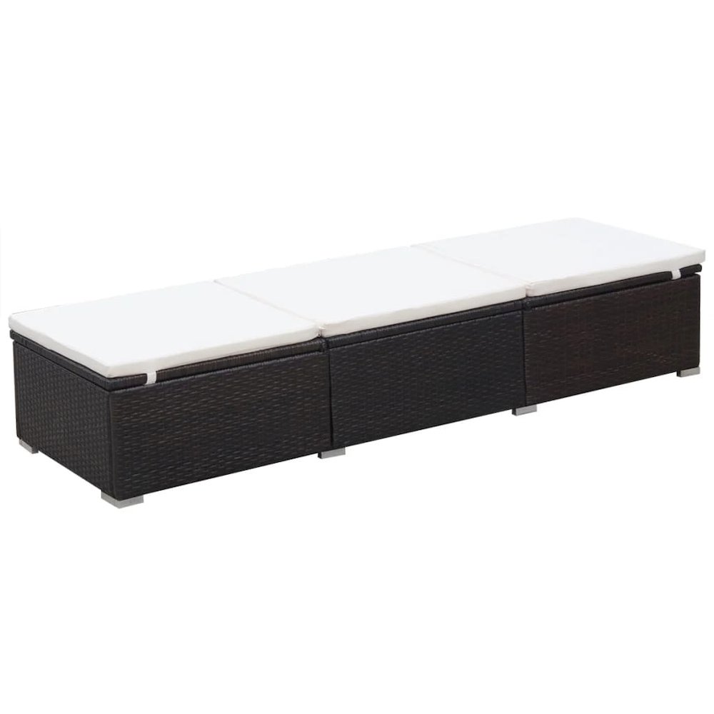 Sunlounger Brown and cream white. Picture 2