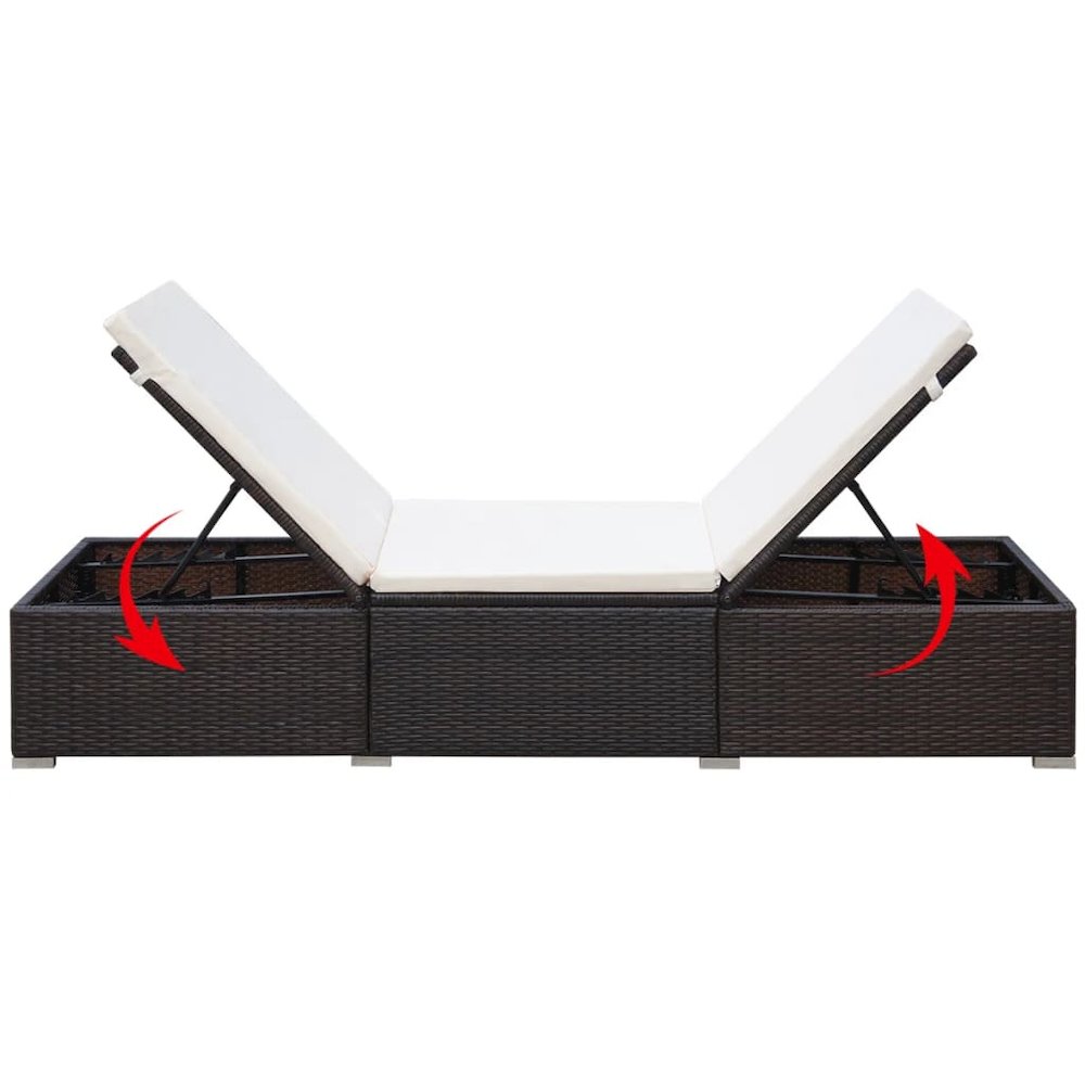 Sunlounger Brown and cream white. Picture 5