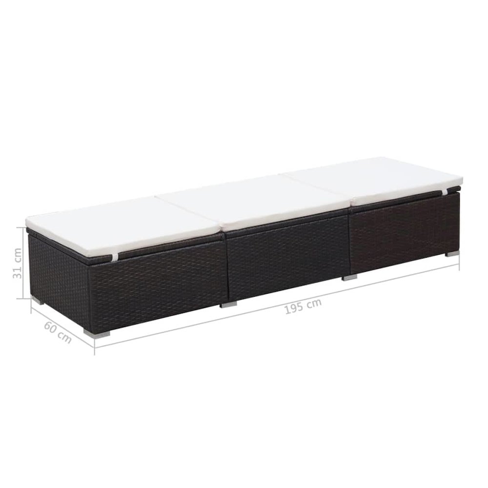 Sunlounger Brown and cream white. Picture 8