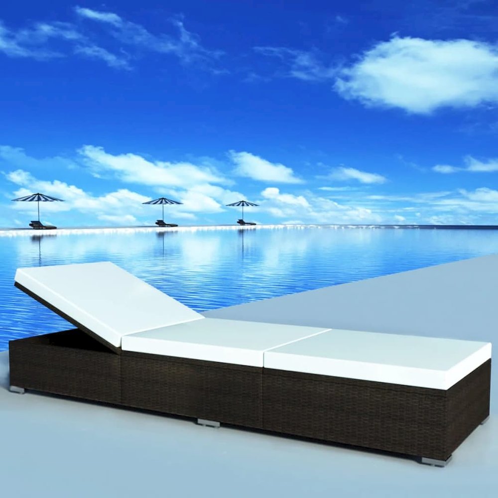 Sunlounger Brown and cream white. Picture 1