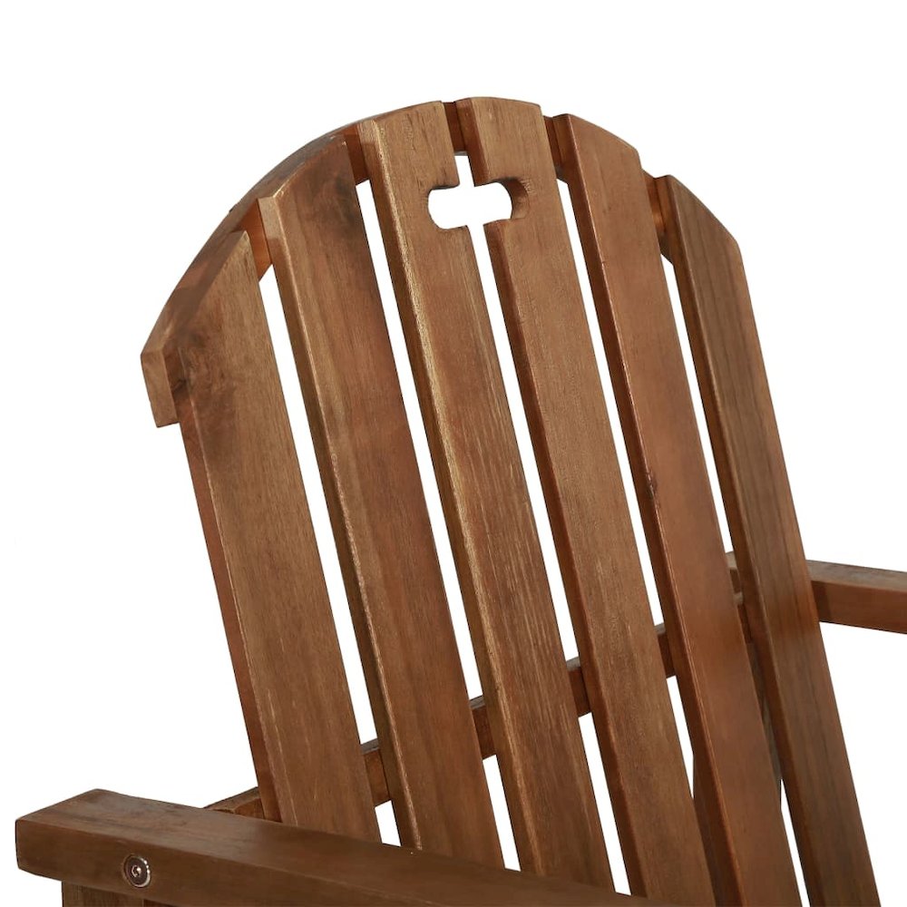 Garden Chair Set of 2 Wooden brown Solid Acacia wood Medium. Picture 6