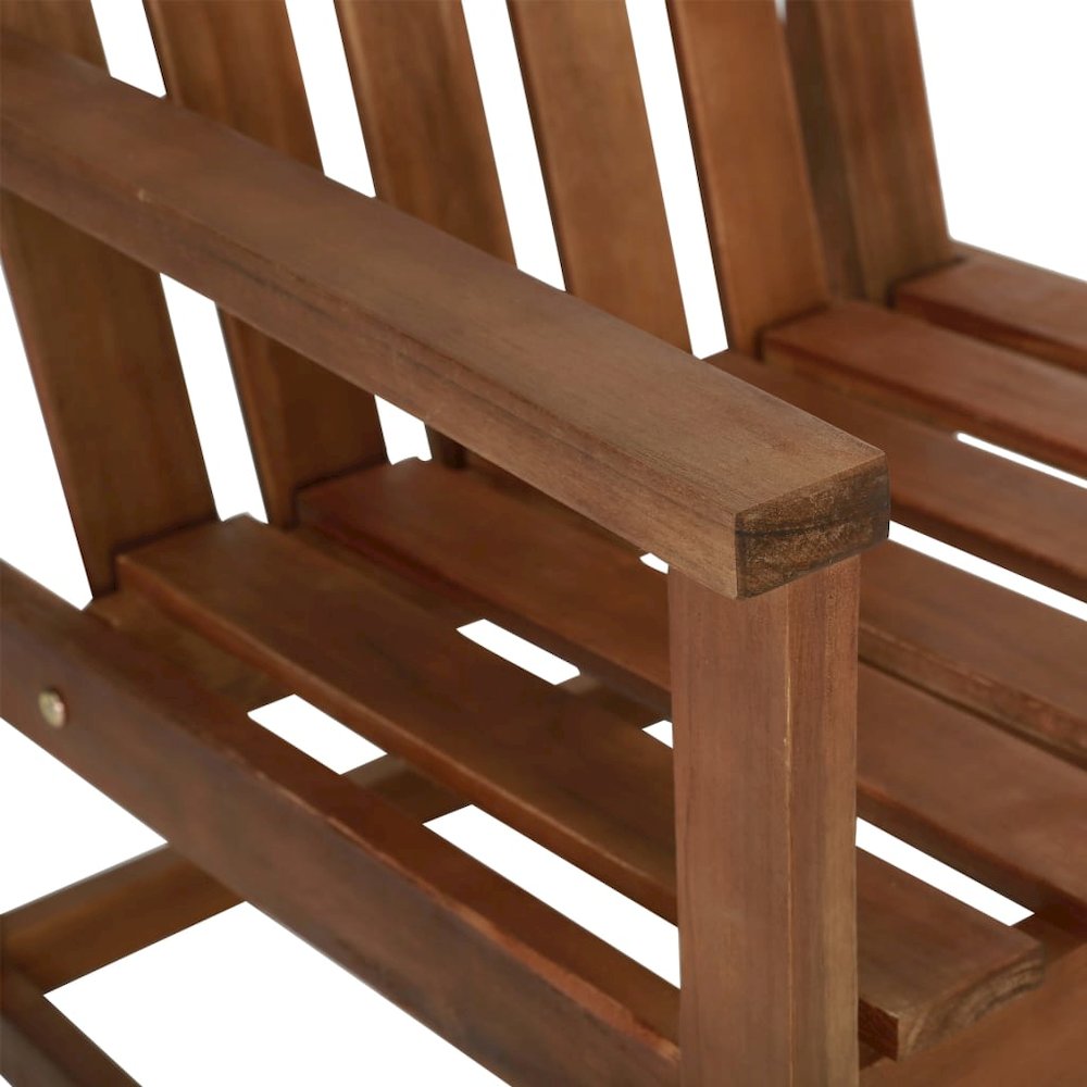 Garden Chair Set of 2 Wooden brown Solid Acacia wood Medium. Picture 7